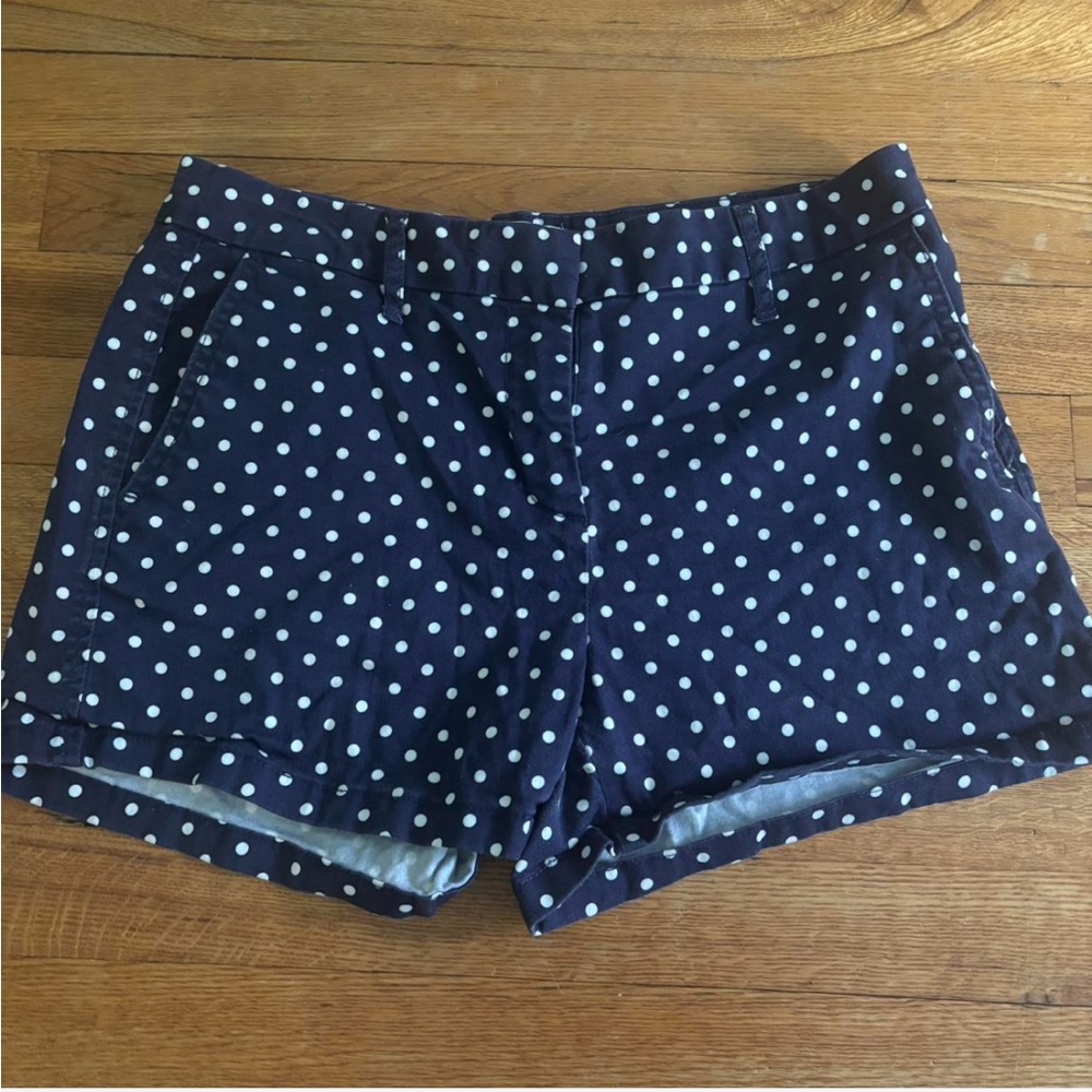 Elle Navy and White Polka Dot Women's Shorts